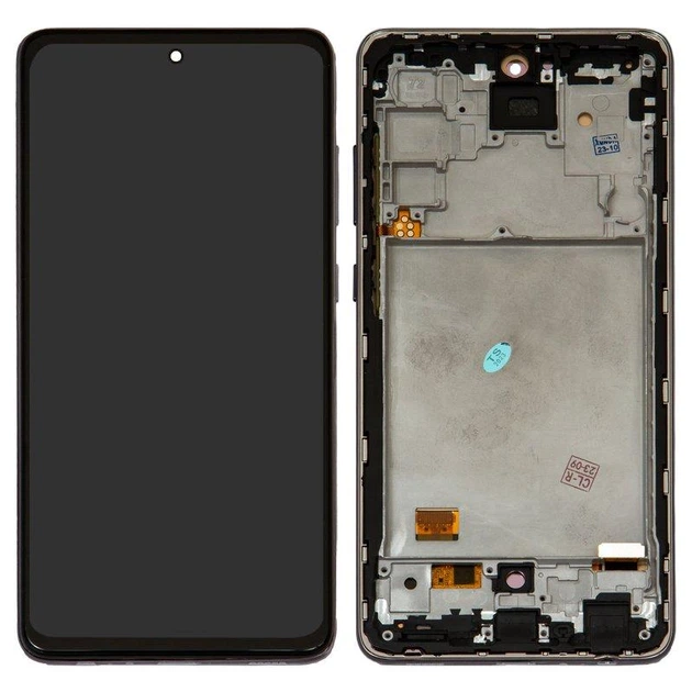 Дисплей для Samsung A72 (A725F) в сборе с рамкой черный OLED Full size