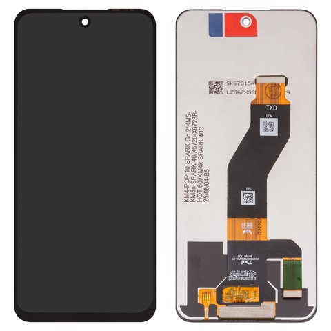 Дисплей для Tecno Spark Go 2 / Tecno Spark 40 / Tecno Spark 40C / Infinix Hot 60i в сборе без рамки черный Оригинал