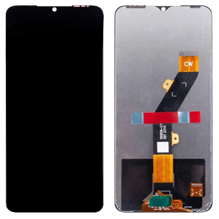 Дисплей для Infinix Hot 30i / Infinix Smart 7 Plus / Tecno Pop 7 / Tecno Pop 6 Pro / Itel S23 / Tecno Spark 10 / Tecno Spark 10C / Tecno Spark Go 2023 в сборе без рамки черный Оригинал