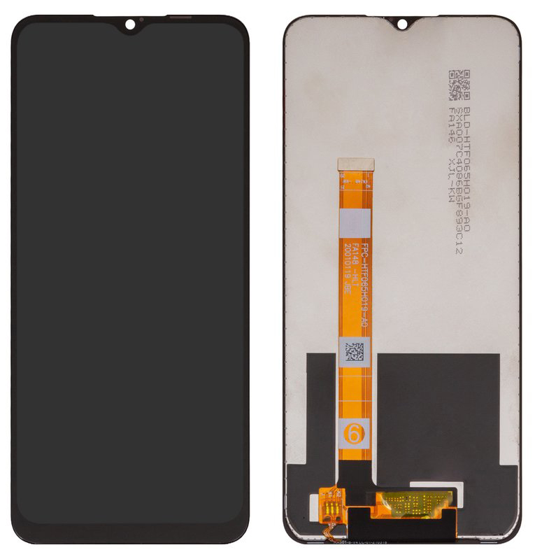 Дисплей для Realme 5 / Realme 5i / Realme 6i / Realme 5S / Realme C3 / OPPO A5 / OPPO A8 / OPPO A9 2020 / OPPO A11 / OPPO A11X / OPPO A31 в сборе без рамки черный Оригинал