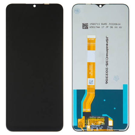 Дисплей для Realme C35 в сборе без рамки черный Оригинал