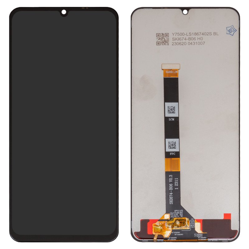 Дисплей для Realme C51 / Realme C53 / Realme Note 50 в сборе без рамки черный Оригинал